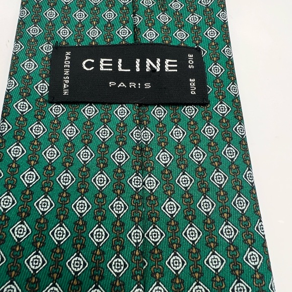 Celine Green Silk Tie - Picture 3 of 4